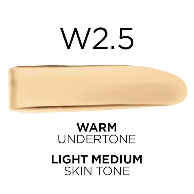 L'Oreal Paris True Match Super-Blendable Foundation, Medium Coverage Liquid Foundation Makeup, W2.5, Light Medium, 1 Fl Oz-VivaGrace Women