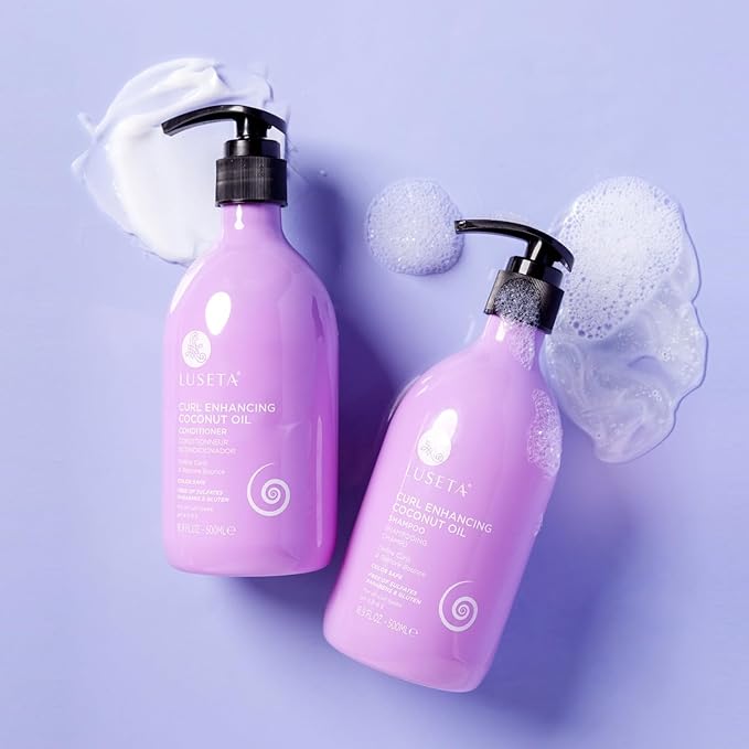 Luseta Curly Hair Shampoo & Conditioner Set with Coconut Oil, Unlimited Bounce and Definition for wavy and Coily hair, Reduce Frizz and Repair Dry Hair, for All Curl Types Sulfate Free 16.9Fl oz × 2-VivaGrace Women