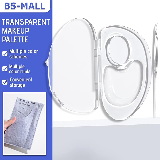 BS-MALL Makeup Mixing Palette Acrylic Mixing Tray with Spatula Artist Tool for Mixing Cosmetic/Nail Polish/Pigment Blending-VivaGrace Women