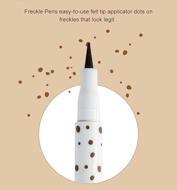 AKARY Freckle Pen Professional Lifelike Face Concealer Point Out Natural Waterproof Longlasting Soft Artificial Fine Makeup Freckle Pen Life Face Decoration (#01 Light Brown)-VivaGrace Women