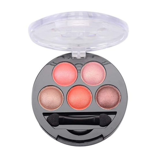 Mallofusa 5 Colors Eye Shadow Palette Powder Metallic Shimmer Eyeshadow Palette (Romantic Pink) 4.7oz-VivaGrace Women