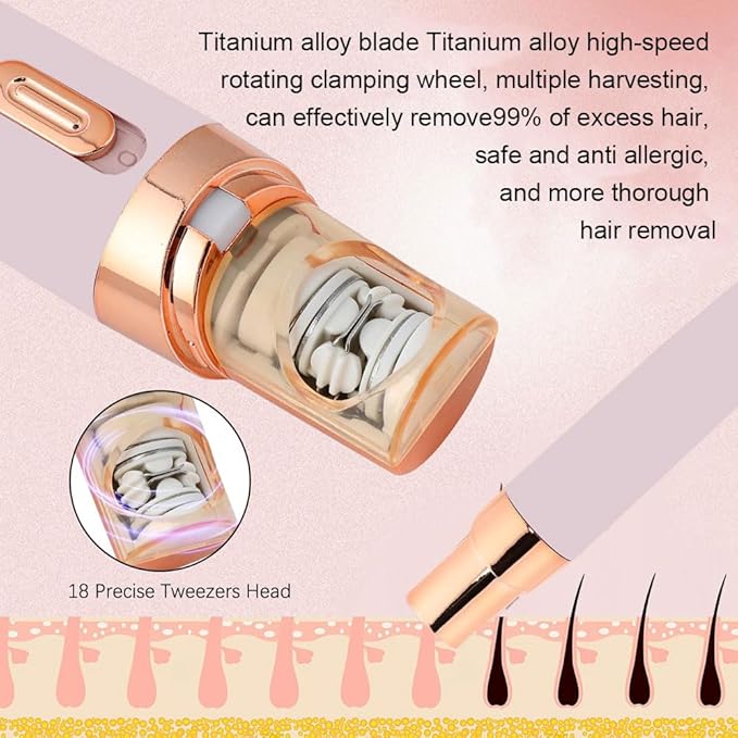 Epil Pro 3.0 Women Face Epilator 2025 New - 2-in-1 Rechargeable Facial Hair Removal for Women, IPX5 Waterproof Epilator with 3 Eyebrow Trimmers,Beauty Removal for Woman(1PC-Pink)-VivaGrace Women