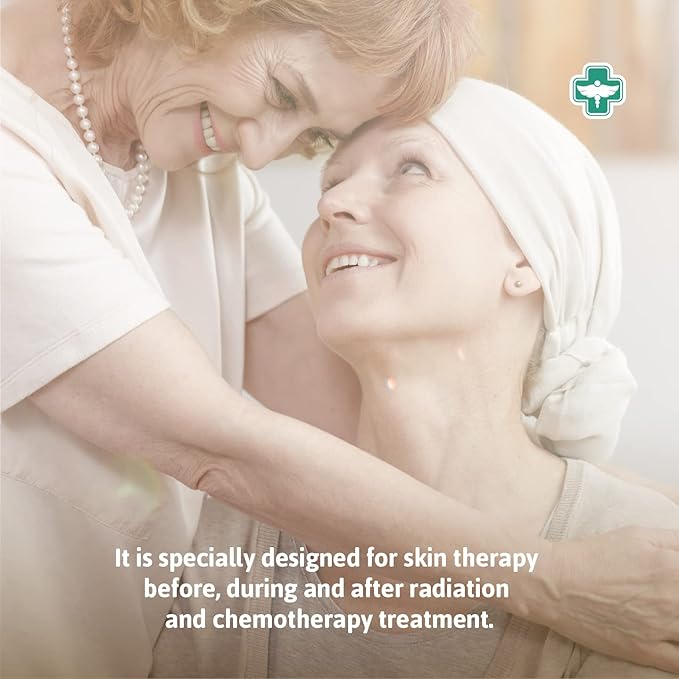 Oncology Cream 4 oz plus 3 Pack Lip Balm. Hydrating to Stressed Skin Undergoing Chemo or Radiation. Skin Therapy. Made with Botanicals.-VivaGrace Women