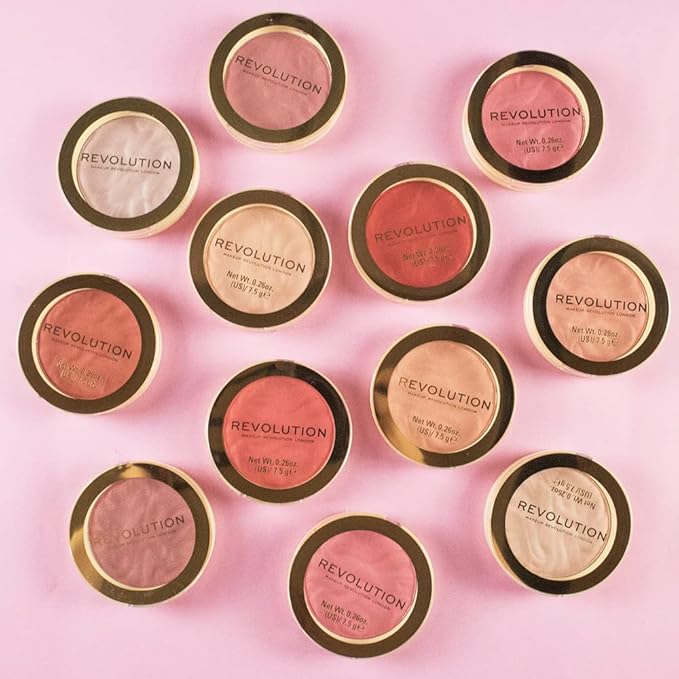 Revolution Beauty, Blusher Reloaded, Pressed Powder Face Blusher, Highly Pigmented & Long Lasting Formula, Pink Lady, 0.26 Oz.-VivaGrace Women