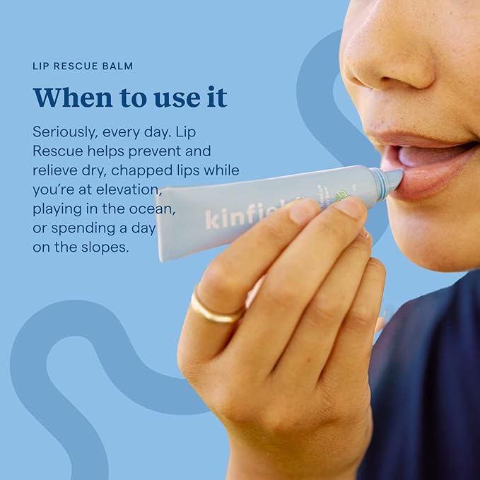 Kinfield Lip Rescue - Minty Tube Lip Balm - Moisturizing Lip Treatment for Dry, Chapped Lips - Untinted - Beeswax and Cruelty-Free Skincare - 0.5 oz / 15 g-VivaGrace Women