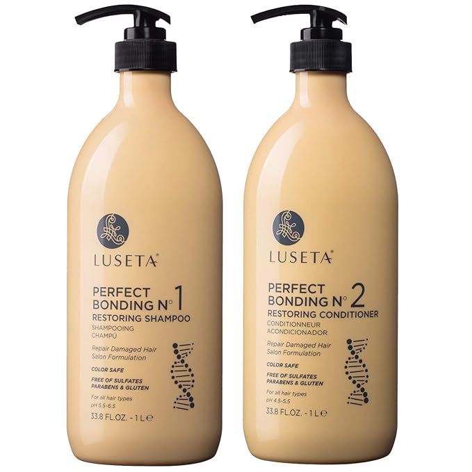 Luseta Perfect Bonding Restoring Shampoo & Conditioner Set, Bond Strengthening & Color Longevity for All Hair Type, Bond Repair Shampoo and Conditioner Set Sulfate & Paraben Free, 2x33.8 oz-VivaGrace Women