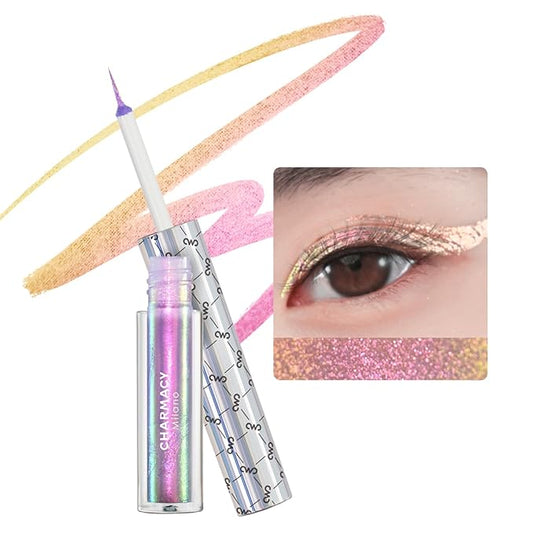 CHARMACY Chameleon Liquid Eyeliner, Liquid Glitter Eyeliner, Highly Pigmented, Metallic MultiColor Shifting waterproof Eyeliner, Ultra-Fine Tip, Longwearing, Smudge-proof (#306)-VivaGrace Women