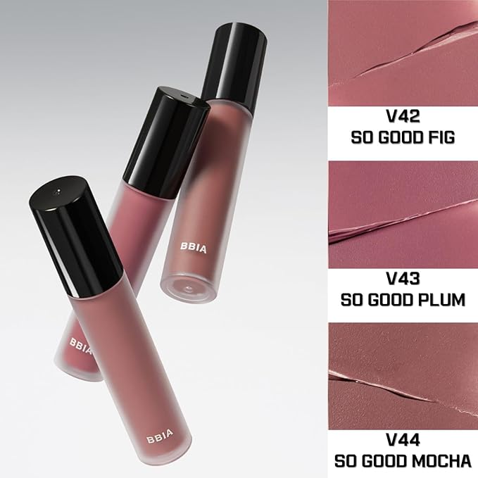 BBIA Last Velvet Tint - Soft & Creamy Matte Finish Lip Stain, Blur Effect with Velvety Texture, Long-Lasting, High Pigment, Lightweight, Non-Drying, Vegan, Korean Lip Makeup (V42 SO GOOD FIG)-VivaGrace Women