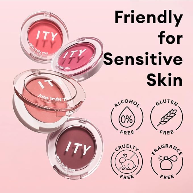 ITY Mood Blush, Blush for Cheeks Makeup,Moisturizing Creamy Blush Dual Funtions, Highly Spreadable, 0.18 oz (5.2g) in Turned On-VivaGrace Women