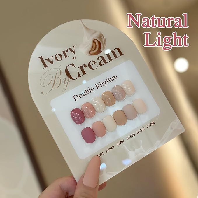 Double Rhythm 6 Pcs 15 ML Gel Polish Set Same Color Same Bottle Soak Off Gel Polish Kit Nail Art Manicure Salon DIY at Home for Women (Light Dark Nude Beige Cream Pink-T6-18)-VivaGrace Women