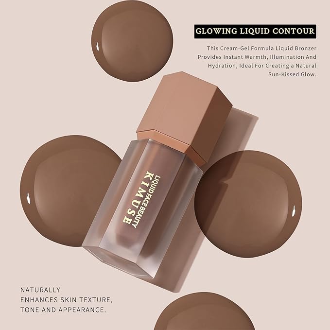KIMUSE Soft Liquid Contour Stick, Glow Liquid Cream Bronzer, Weightless, Long-Wearing, Smudge Proof, Natural-Looking, Blendable, Bronzer Makeup-VivaGrace Women