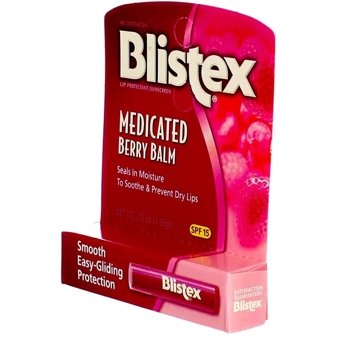Blistex Medicated Berry Balm SPF 15 0.15 oz (Pack of 7)-VivaGrace Women