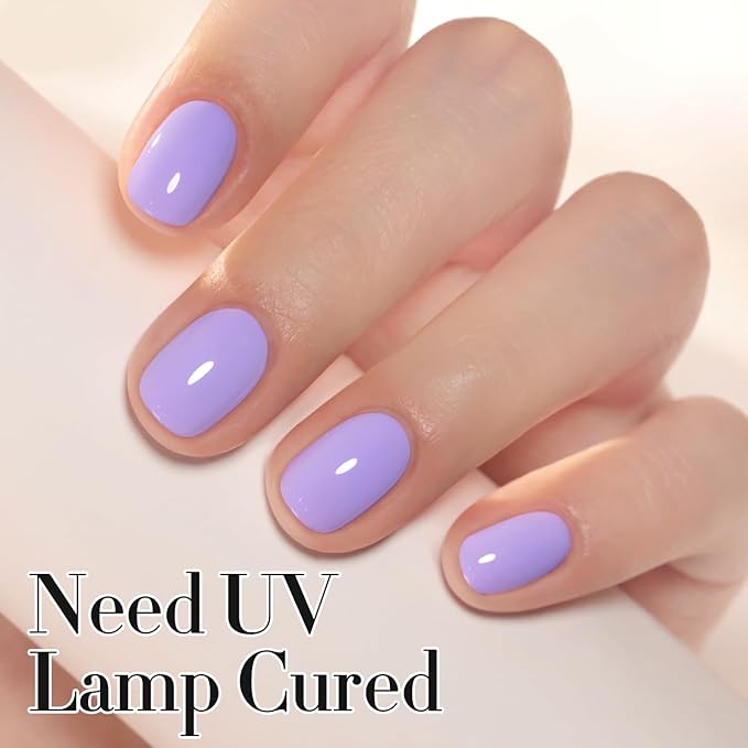 Double Rhythm 0.50 OZ Gel Polish Hema Free Same Color Same Bottle Golden Round Translucent Neutral Natural Milky 15 ML Jelly UV Polish Art DIY at Home (Light Purple-C1388)