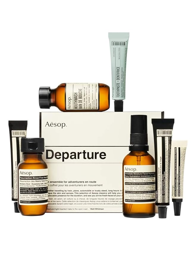 Aesop Departure 7-Piece Travel Kit! Seven Travel-Sized Essentials For Hand Care, Skincare And Oral Care! Cleanse And Moisturize The Hands, Skin & Oral Hygiene! Arrive Fresh-Faced At Your Destination!-VivaGrace Women