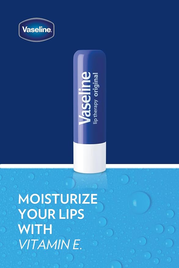 Vaseline Lip Therapy Care Original, Fast-Acting Nourishment, Ideal for Chapped, Dry, Cracked, or Damaged Lips, Lip Balm, 3-Pack of 2, 0.16 Oz Each, 6 Lip Balms-VivaGrace Women