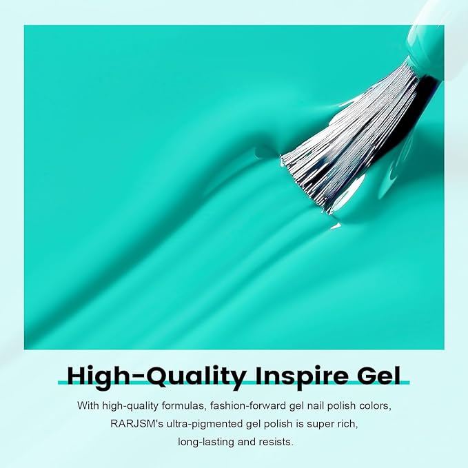 RARJSM Turquoise Blue Gel Nail Polish Turquoise Gel Nail Polish 1PCS 15ML Long Lasting GelNailPolish Soak off U V Curing Required Nail Art French Manicure Salon DIY at Home