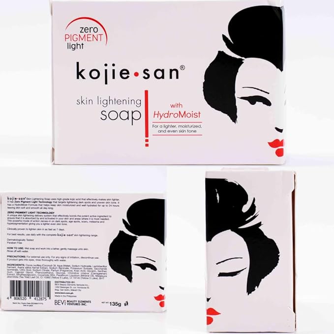 Kojie San Face & Body Skin Brightening Shower 9pc Set - the Original Kojic Acid Soap that Helps Reduce Dark Spots 6 x 135g Bars, Soap Dish and Facial Cleansing Brush…-VivaGrace Women