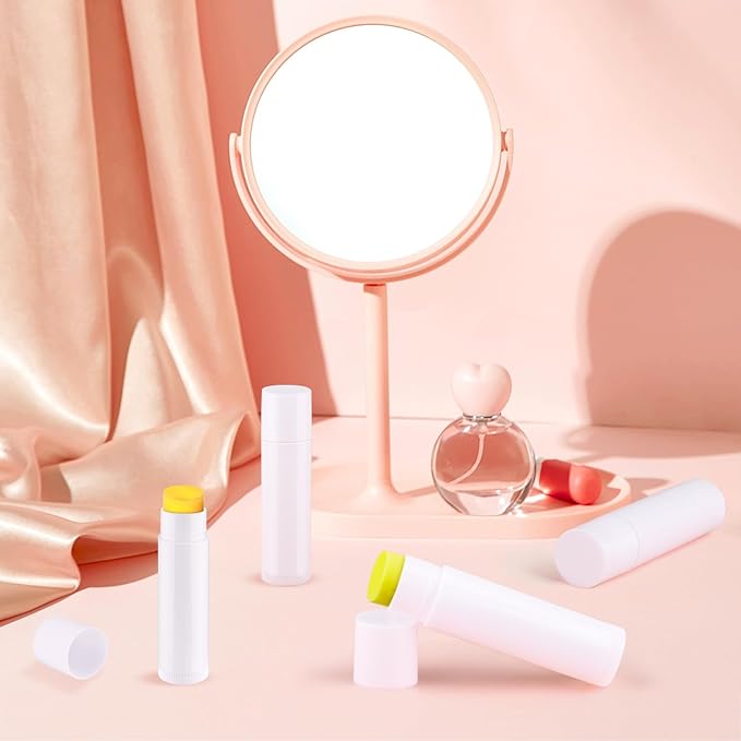 100 Pcs 5.5ml Bulk Empty Lip Balm Tubes Refillable Plastic Lip Gloss Container Travel Lipstick Tubes Chapstick Tubes Holder For DIY Homemade Lip Balm (white)-VivaGrace Women