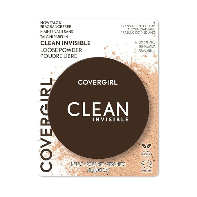 COVERGIRL Clean Invisible Loose Powder Vegan Setting Powder Bundle - Translucent Medium Warm 20g & Translucent Medium 20g-VivaGrace Women