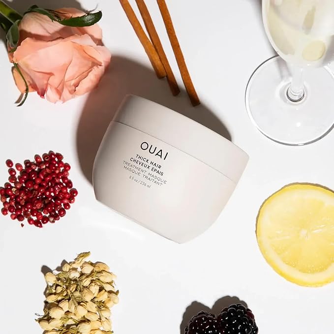 OUAI Thick Hair Mask - Deep Conditioning Hair Mask with Almond Oil, Olive Oil, & Hydrolyzed Keratin to Restore Damaged Strands - Phthalate & Paraben Free (8 fl oz)-VivaGrace Women