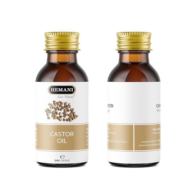Hemani Castor Oil Ricinus communis - 30mL | Natural Skin & Hair Care, Pure Cold-Pressed Oil for Radiant Glow, Anti-Aging, Hydration & Wellness.-VivaGrace Women