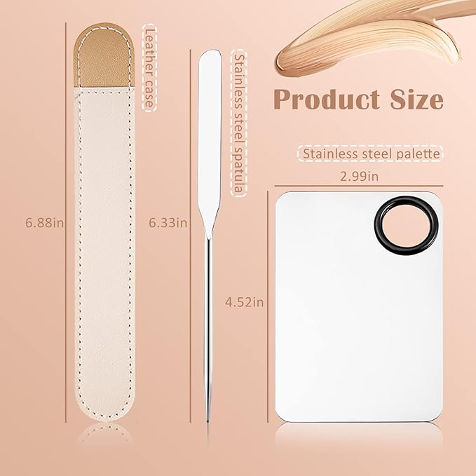 DAGEDA Stainless Steel Makeup Spatula Set, Makeup Mixing Palette Make up Spatula Tool, Foundation Spatula Makeup Foundation Mixing Pigment Palette, Cosmetic Spatula Foundation Palette Make up Tool-VivaGrace Women