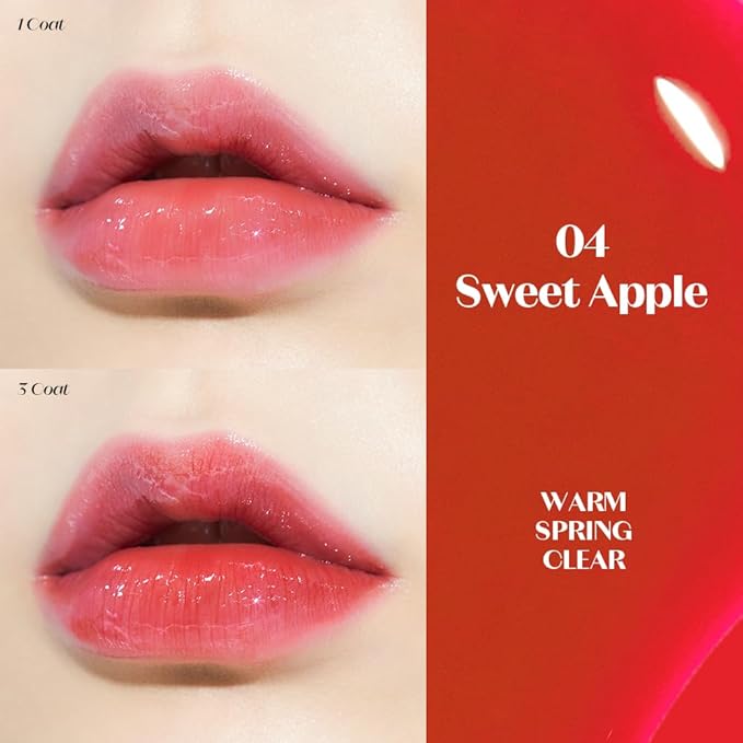 ETUDE Dear Darling Oil Tint #4 Sweet Apple 4.2g | High Moisturizing and Strong Hydrating Lip Oil/Lip Gloss | Smooth and Moist Lips | Non-Sticky Lip Oil Tint For Dry Lips | K-beauty-VivaGrace Women