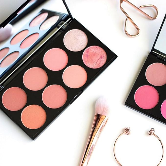 Makeup Revolution Ultra Blush Makeup Palette, Bronzer & Highlighter Makeup, Includes 8 Shades, Gluten free, Vegan & Cruelty Free, Hot Spice, 13g-VivaGrace Women