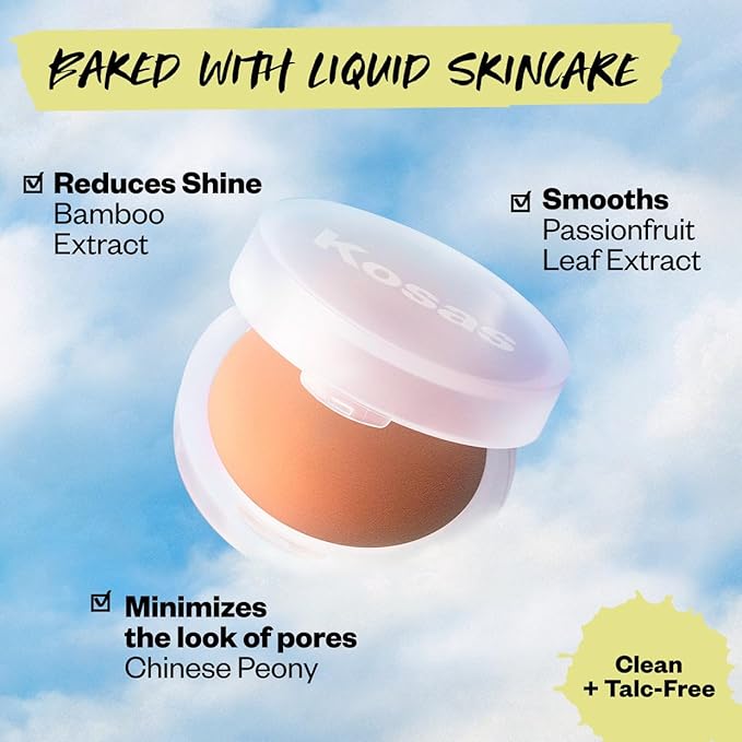 Kosas Mini Cloud Set Face Setting Powder - Smoothing Shine Control, Soft, Sheer Setting Translucent Makeup Finish, Portable & Long-Lasting (Pillowy)-VivaGrace Women