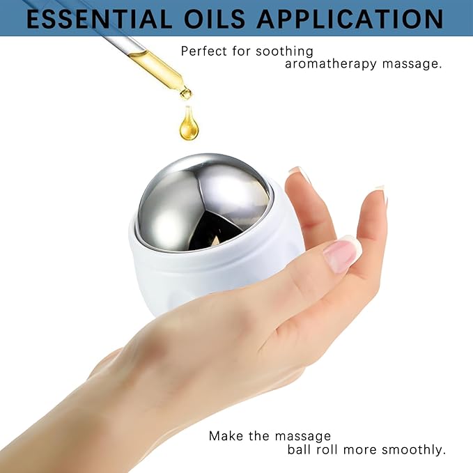 Cold Massage Roller Ball, Trigger Point Therapy, for Muscle & Myofascial Release, Deep Tissue Massage Pain Relief, Great Tool for Back/Neck Pain, Muscles Recovery-VivaGrace Women