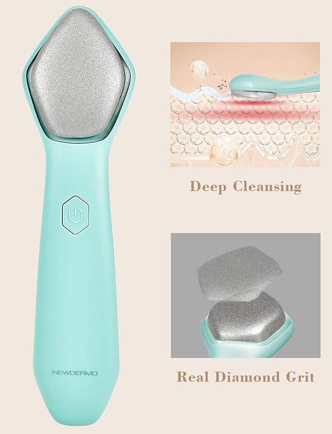 NEWDERMO Microdermabrasion Machine Pro, Large Diamond Electric Microdermabrasion Wand Tool With 3 Levels Frequency for Face Body Exfoliate Skin Care (Green)-VivaGrace Women
