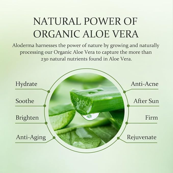 Aloderma Organic Aloe Vera Gel - 1.5oz, Unscented, Hydrating, Soothing, Cooling, Instant Relief for Skin & Sunburn, USDA Organic-VivaGrace Women