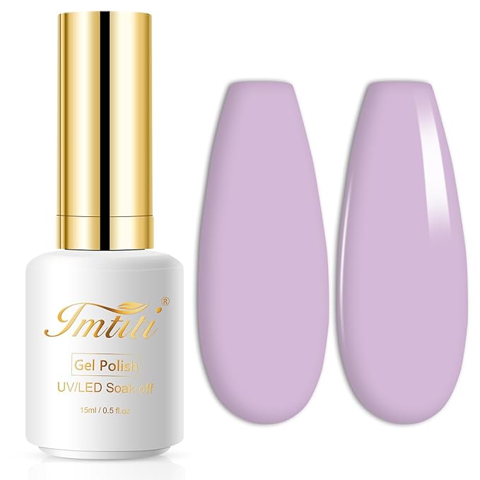 Imtiti Purple Gel Nail Polish, Lavender Purple Color Gel Polish, 0.5 Fl Oz