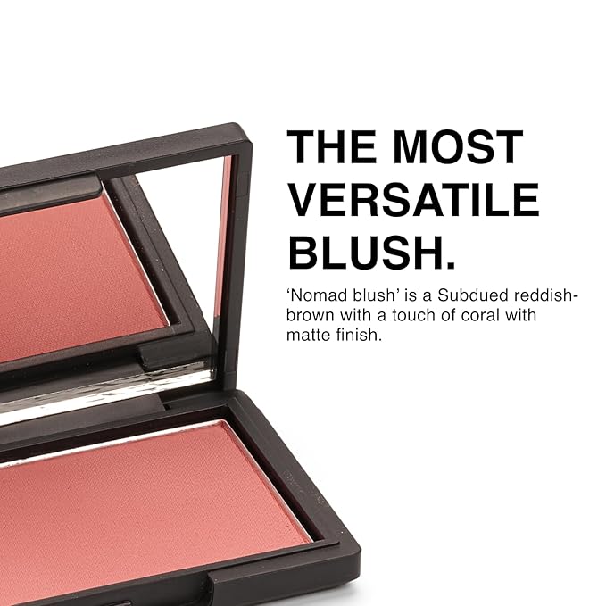 Makeup Powder Blusher - "Nomad" - 4g / 0.141 oz - Full Coverage, Natural Blush - Soft, Buildable Pink, Coral, Peach & Golden Hues - Matte & Shimmering Shades Gives Cheeks a Radiant Glow-VivaGrace Women