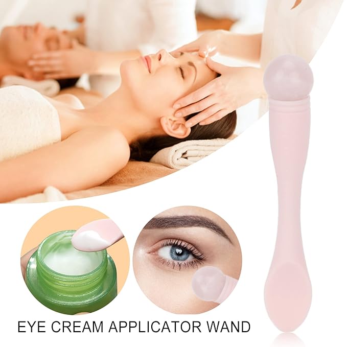 2pcs Eye Cream Applicator Stick,Jadestone Eye Massage Sticks Silicone Scoop Tool For Eye Anti Wrinkle Reduce Puffiness Fatigue Relief()-VivaGrace Women