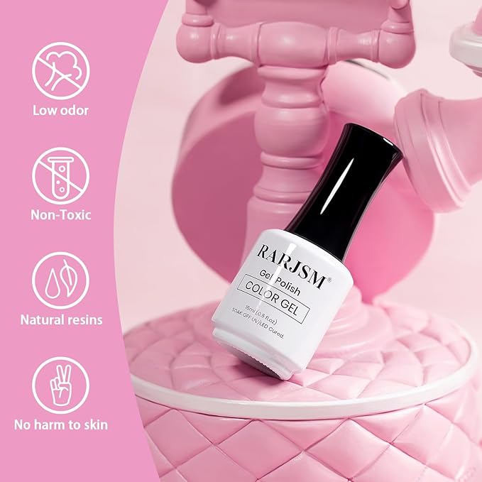 RARJSM Pastel Purple Pink Gel Nail Polish Macaron GelPolish 1PCS 15ML Cotton Candy Gel Nail Polish Spring Color Soak off U V Curing Required Nail Art Starter Salon DIY at Home