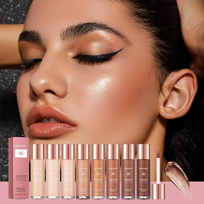 Halo Glow Liquid Face Filter, Complexion Booster For A Glowing, Soft-Focus Look, Infused With Hyaluronic Acid, Vegan & Cruelty-Free 1.06 OZ/31.5ml -08-VivaGrace Women