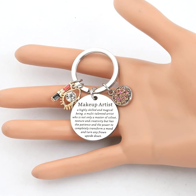 Makeup Artist Keychain Esthetician Gift Beauty Salon Jewelry for Woman Girl Beautician Gift for Makeup Lover-VivaGrace Women