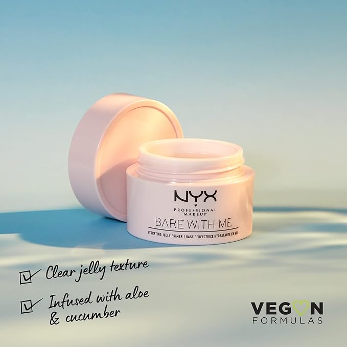 NYX PROFESSIONAL MAKEUP Bare With Me Hydrating Jelly Primer, Vegan Face Primer-VivaGrace Women