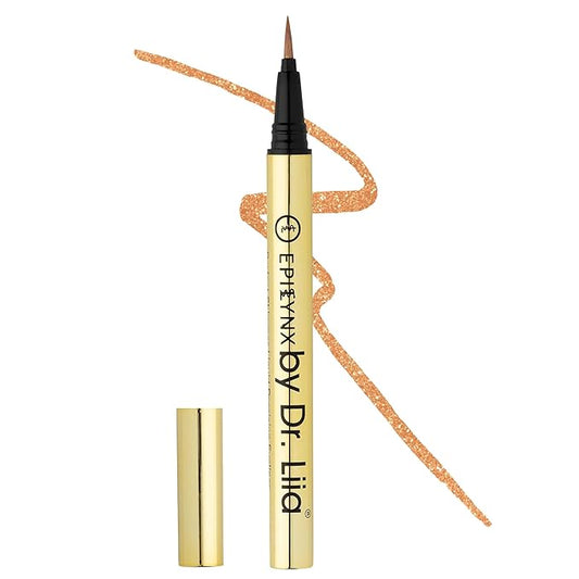 Waterproof Eyeliner - Smudge-Proof Liquid Eyeliner Pen with Precision Tip for Smooth, Long-Lasting Application - Vegan, Hypoallergenic & Gluten-Free Eye Liner - 2mL Shimmer Gold Brown-VivaGrace Women