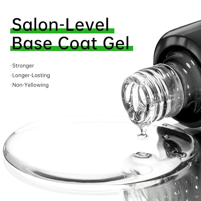 2pcs 0.5 fl oz Hema Free Gel Nail Polish No Wipe Top and Base Coat Set