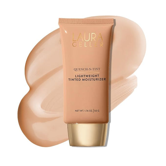 LAURA GELLER NEW YORK Quench-n-Tint Hydrating Foundation - Light/Medium - Sheer to Light Buildable Coverage - Natural Glow Finish - Lightweight Formula with Hyaluronic Acid-VivaGrace Women