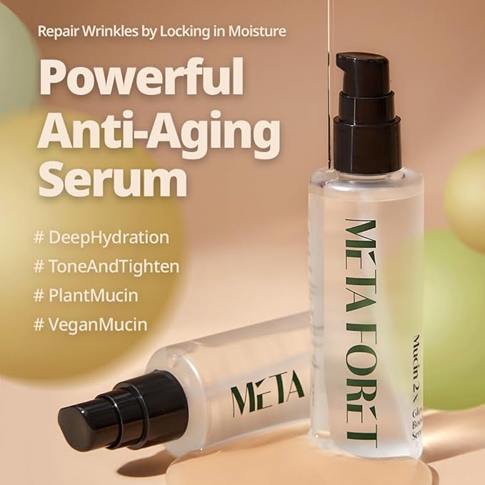 METAFORET Vegan Mucin 2x Glow Boost Serum 3.38oz 100ml / Day and Night Face Moisturizer for Dry, Sensitive, Acne Prone Skin, Dark Spot, Hydrating, Nourishing, Anti Aging, No More Snail Mucin-VivaGrace Women