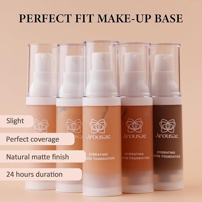 Liquid Foundation Makeup, Improves Uneven Skin Tone, Lightweight and Flawless Coverage for Hours 5# MEDIUM-VivaGrace Women