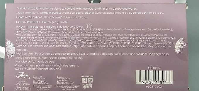 Expressions 10pc Lip Balm Collection -Hydrating Lip Balms Infused- Enriched Lip Balm Set-VivaGrace Women