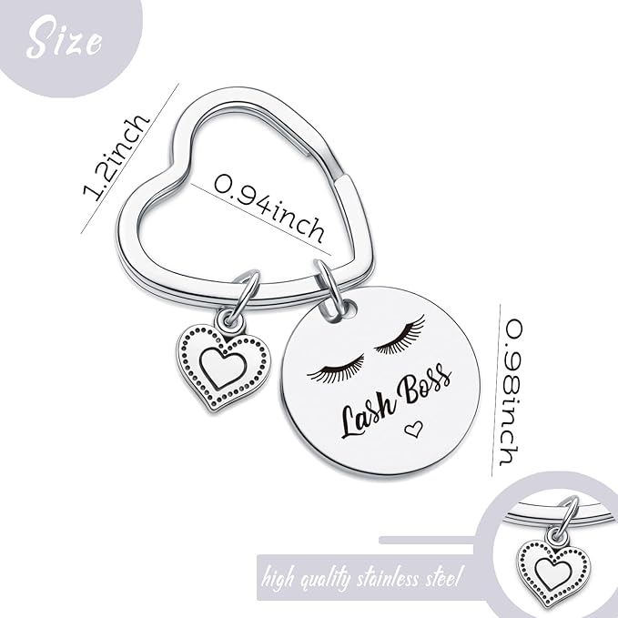 Lash Boss Appreciation Jewelry Beauty Lashes Girl Jewelry Daughter Gift Best Friend Keychain-VivaGrace Women
