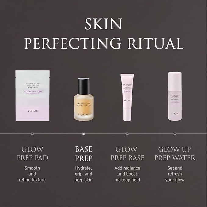 YUNJAC Base Prep (0.85 fl oz) - Grip Primer, Skin Perfecting Makeup Base for Korean Skin Prep. Silicone-Free, Serum Texture for Glowing, Flawless, and Long-Lasting Makeup-VivaGrace Women