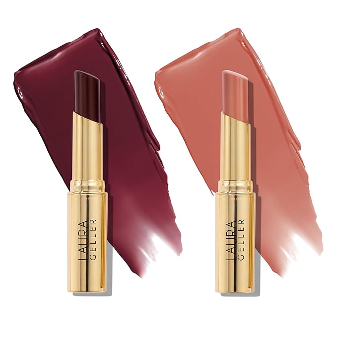 LAURA GELLER NEW YORK Jelly Balm Hydrating Lip Color Duo - Very Black Cherry + Sugar & Spice - Holiday 2024-VivaGrace Women