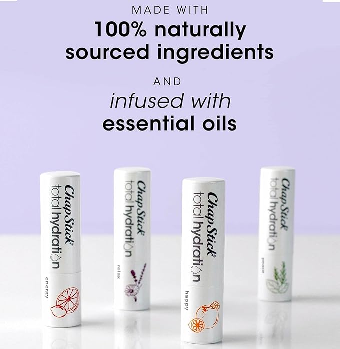 ChapStick Total Hydration Essential Oils Energy Lip Balm, Lime + Grapefruit Lip Balm Tube, Lip Care - 0.12 Oz-VivaGrace Women