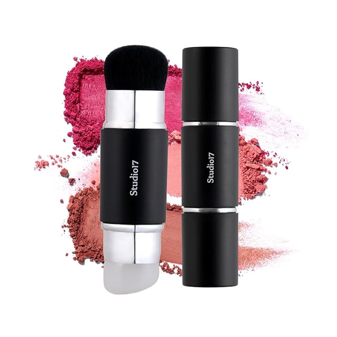 Dual Ended Silicone Tip Blush Brush | Korean Olive Young Makeup Tool for Contouring & Blush Application | Skin-Friendly Non-Irritating Professional Face Makeup Brush-VivaGrace Women